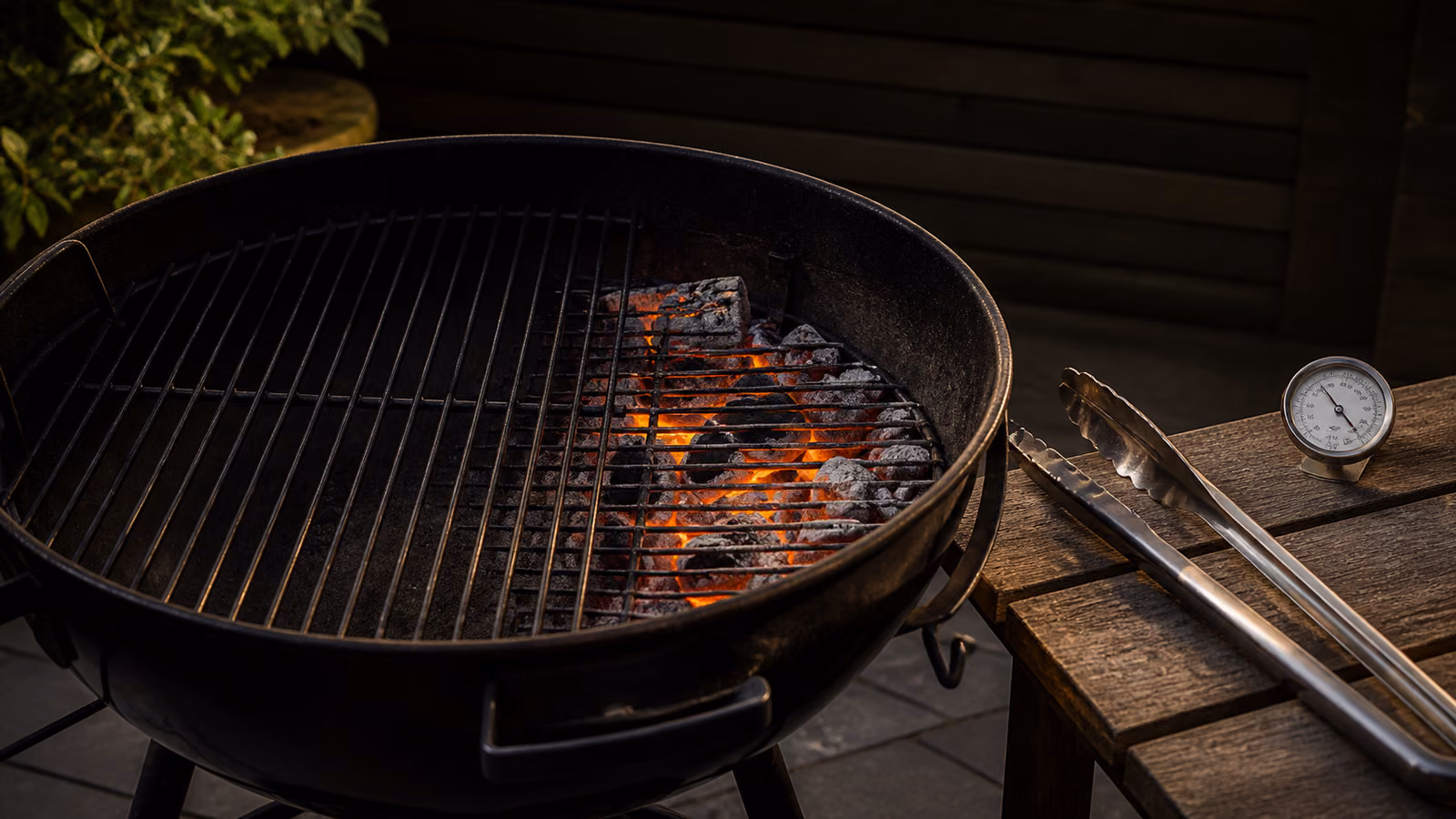 Charcoal grill prepared with separate direct and indirect heat zones